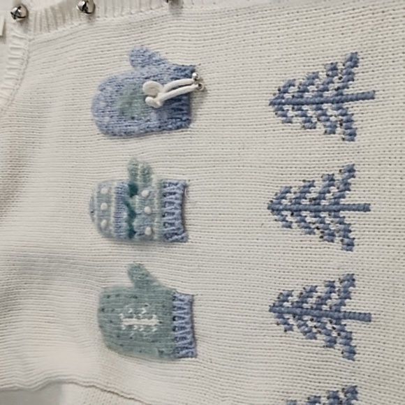 Marisa Christina1X Winter Jingle Bells Pastel Holiday Cardigan Winter Sweater - Picture 13 of 17